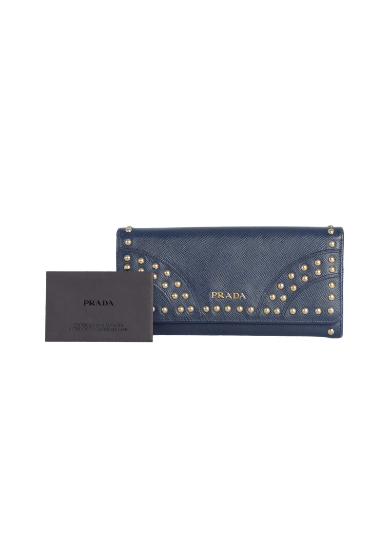 SAFFIANO STUDDED WALLET