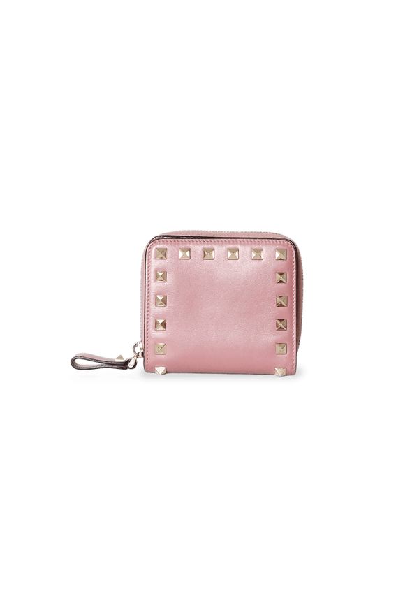 SMALL ROCKSTUD ZIP AROUND WALLET