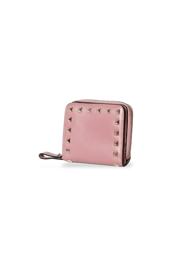 SMALL ROCKSTUD ZIP AROUND WALLET