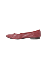 CC CAP-TOE LEATHER BALLET FLATS 38