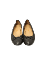 CC CAP-TOE LEATHER BALLET FLATS 38