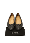 CC CAP-TOE LEATHER BALLET FLATS 38