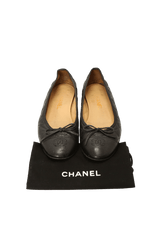 CC CAP-TOE LEATHER BALLET FLATS 38