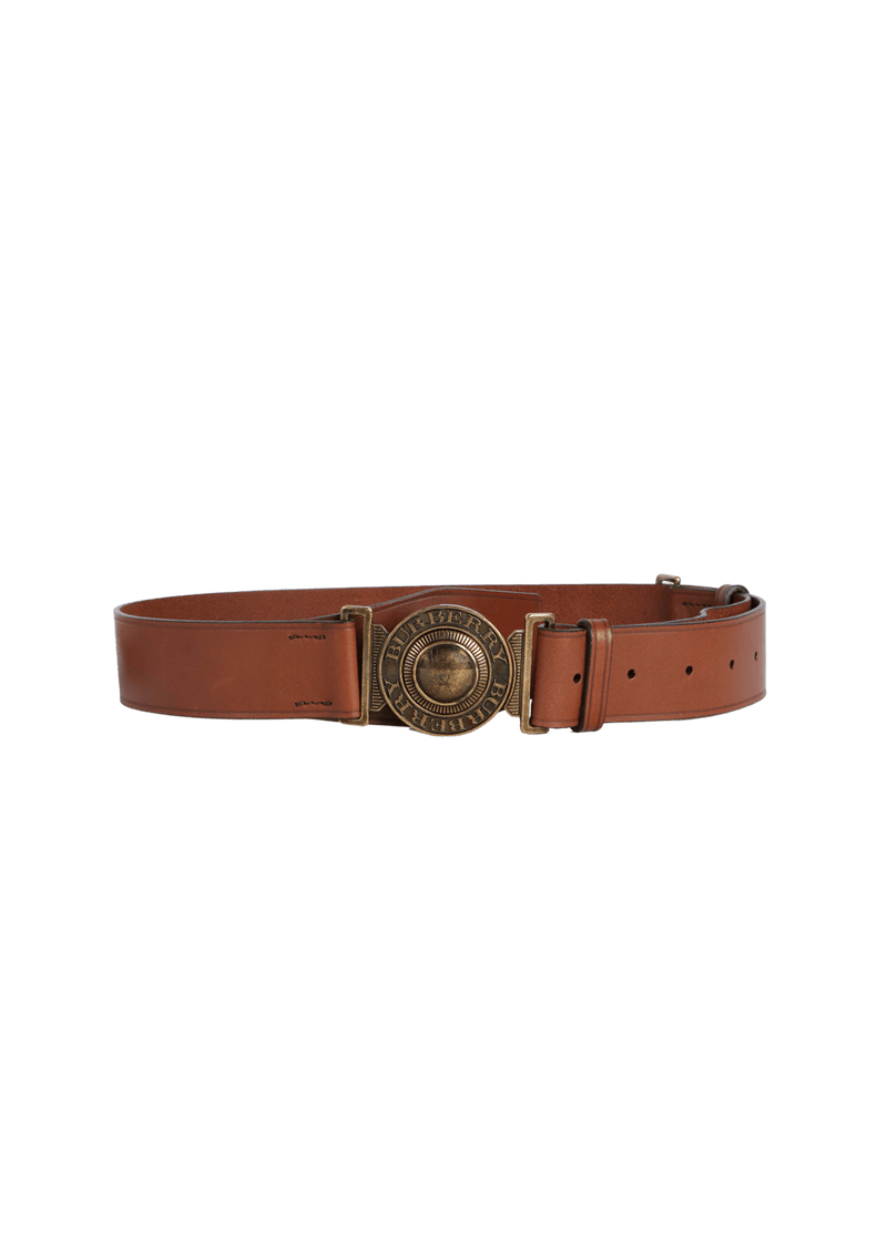 ROUND CLASP BUCKLE LEATHER BELT 80