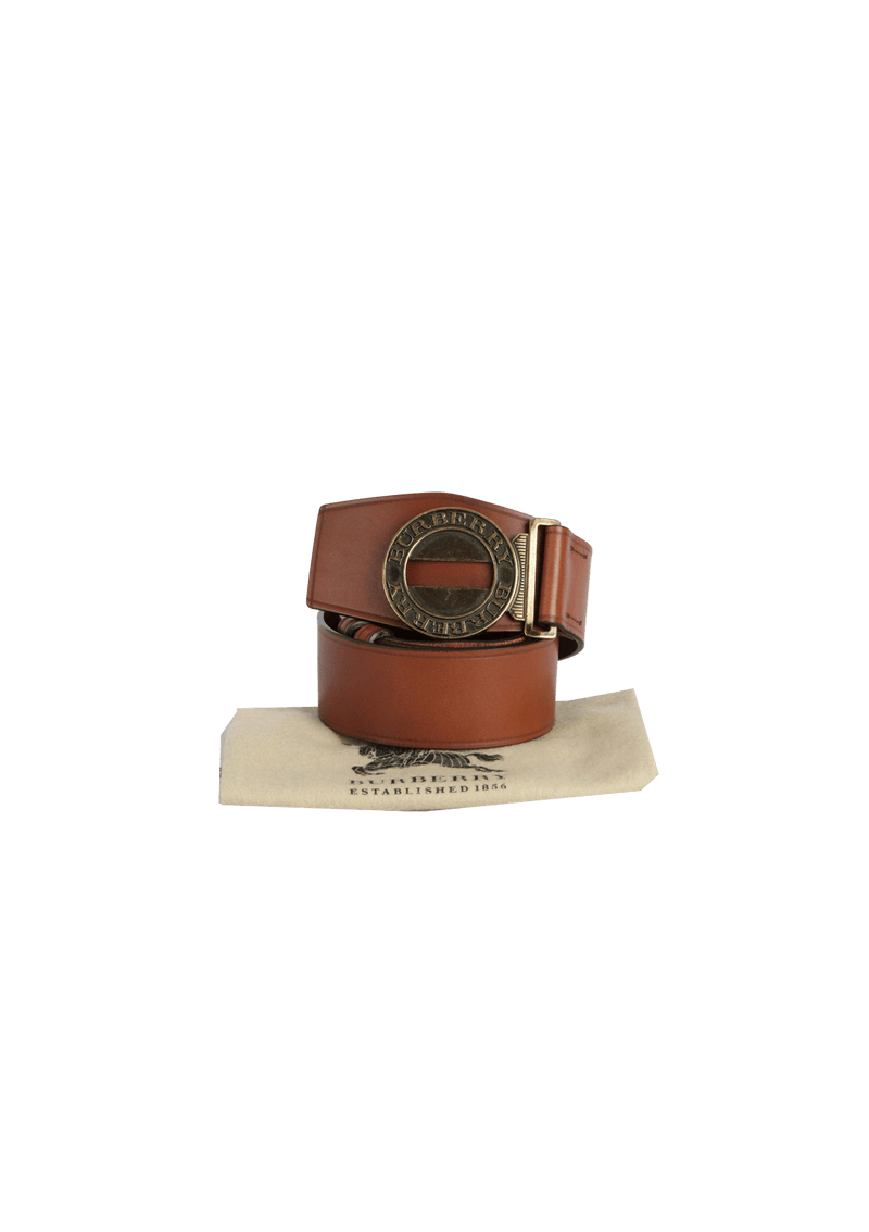 ROUND CLASP BUCKLE LEATHER BELT 80