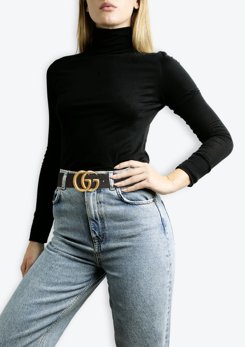 DOUBLE G LOGO BELT REVERSIBLE 85