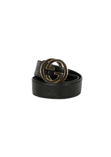 GUCCISSIMA INTERLOCKING G LOGO BELT 85