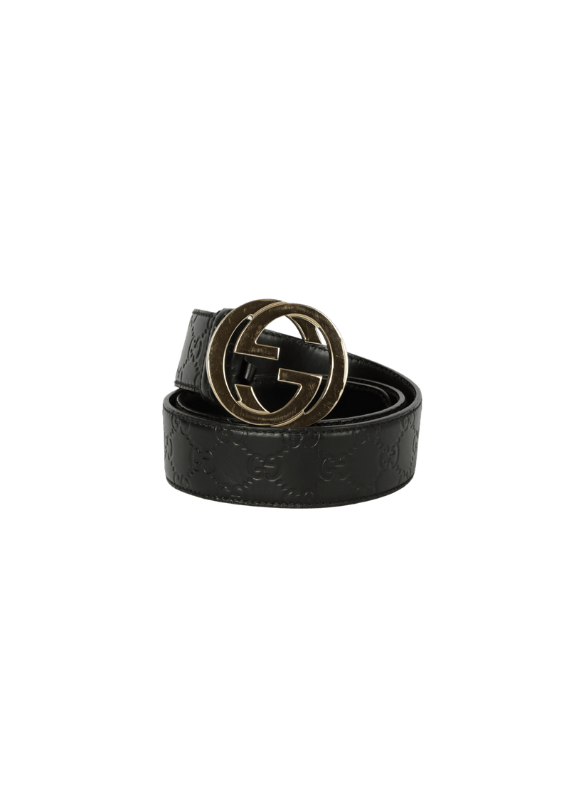 GUCCISSIMA INTERLOCKING G LOGO BELT 85