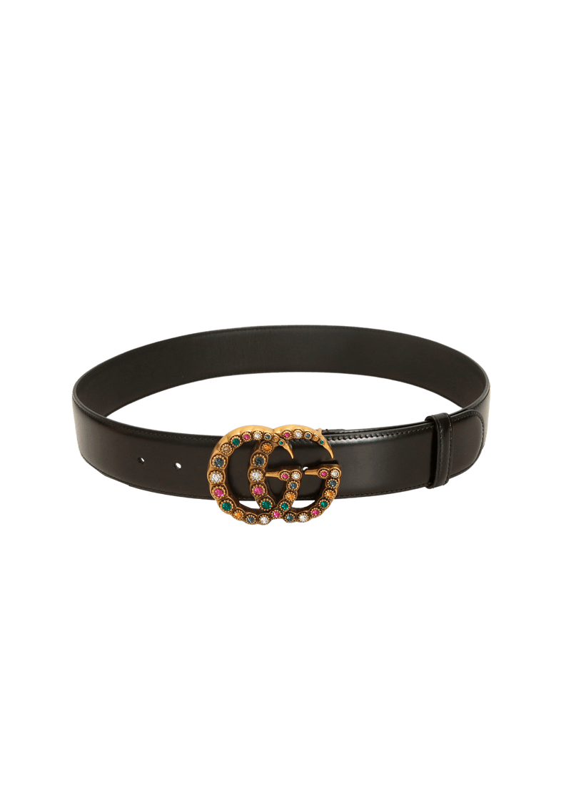 LEATHER CRYSTAL EMBELLISHMENTS BELT