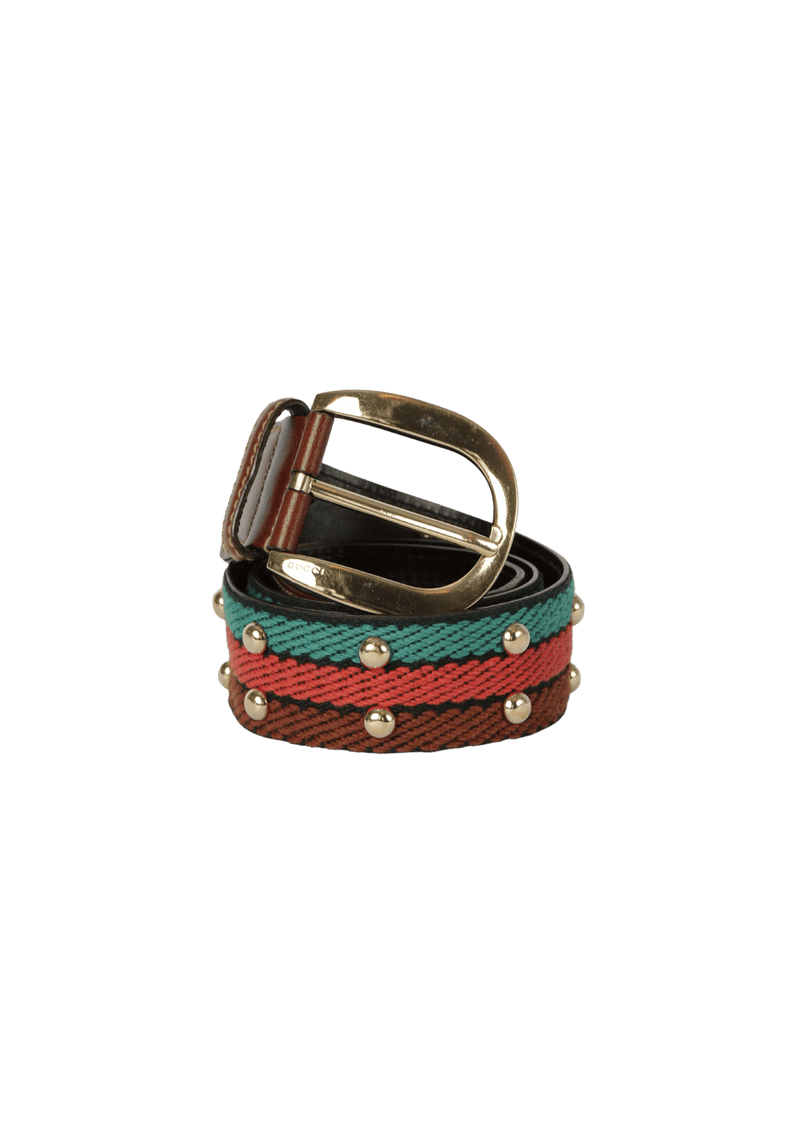 LEATHER WEB BELT 80