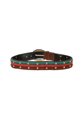 LEATHER WEB BELT 80