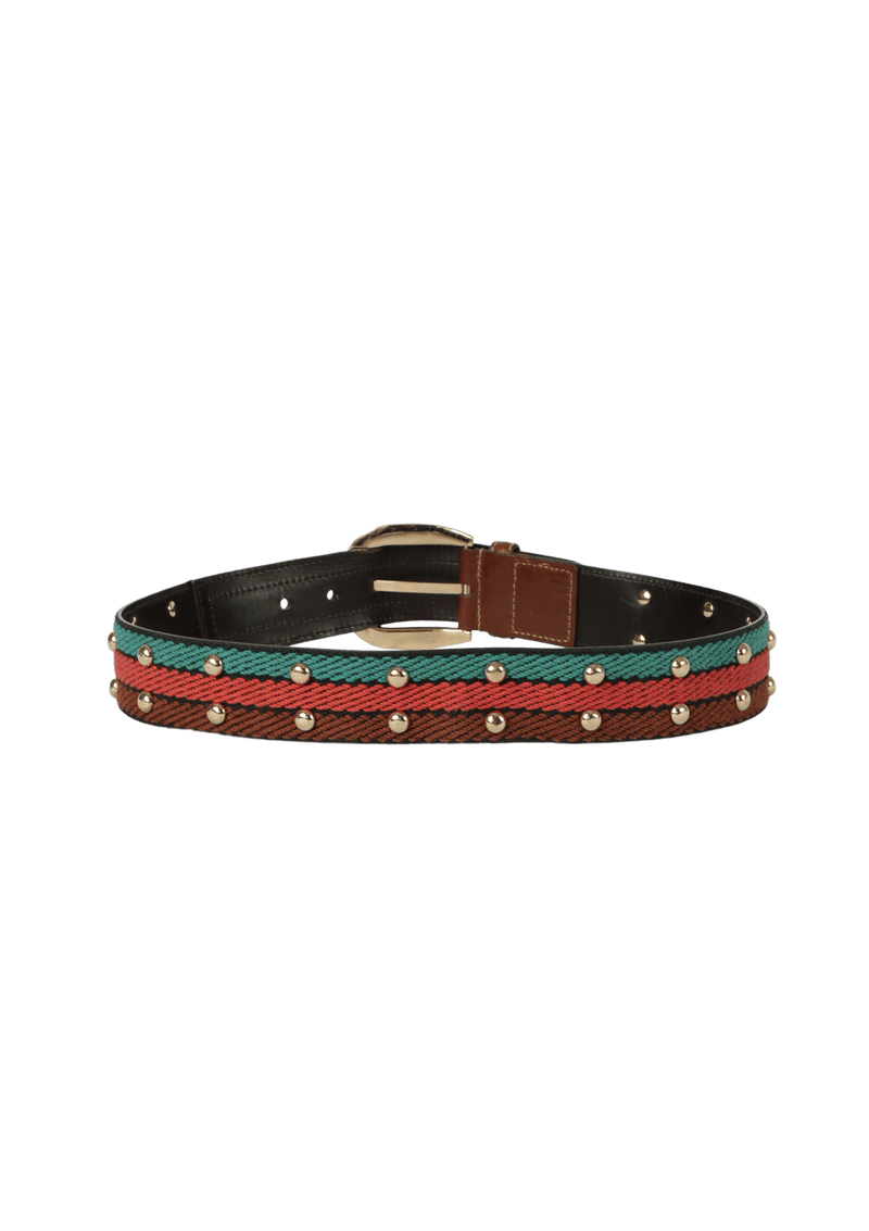 LEATHER WEB BELT 80