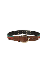 LEATHER WEB BELT 80