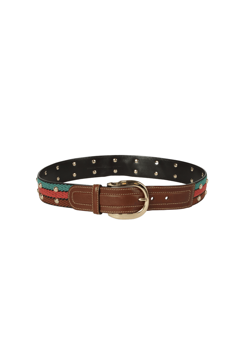 LEATHER WEB BELT 80