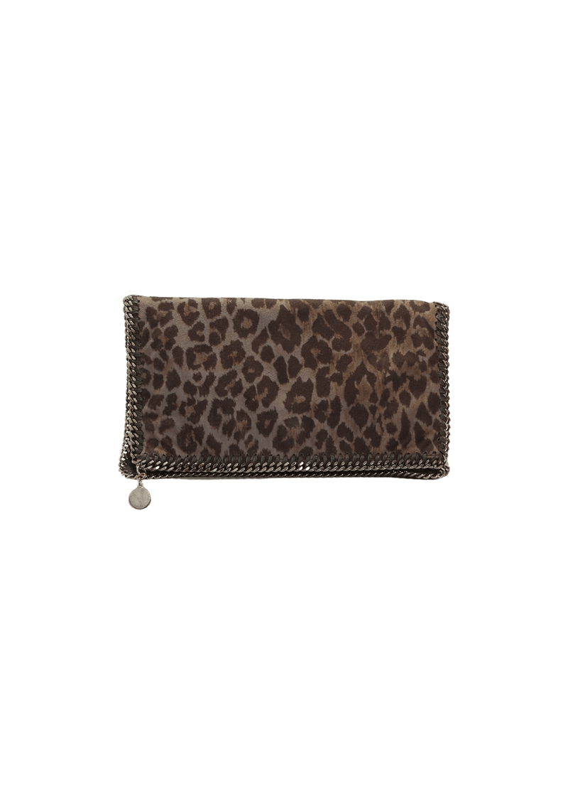 ANIMAL PRINT FALABELLA FOLD-OVER CLUTCH