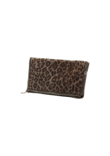 ANIMAL PRINT FALABELLA FOLD-OVER CLUTCH