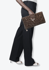 ANIMAL PRINT FALABELLA FOLD-OVER CLUTCH