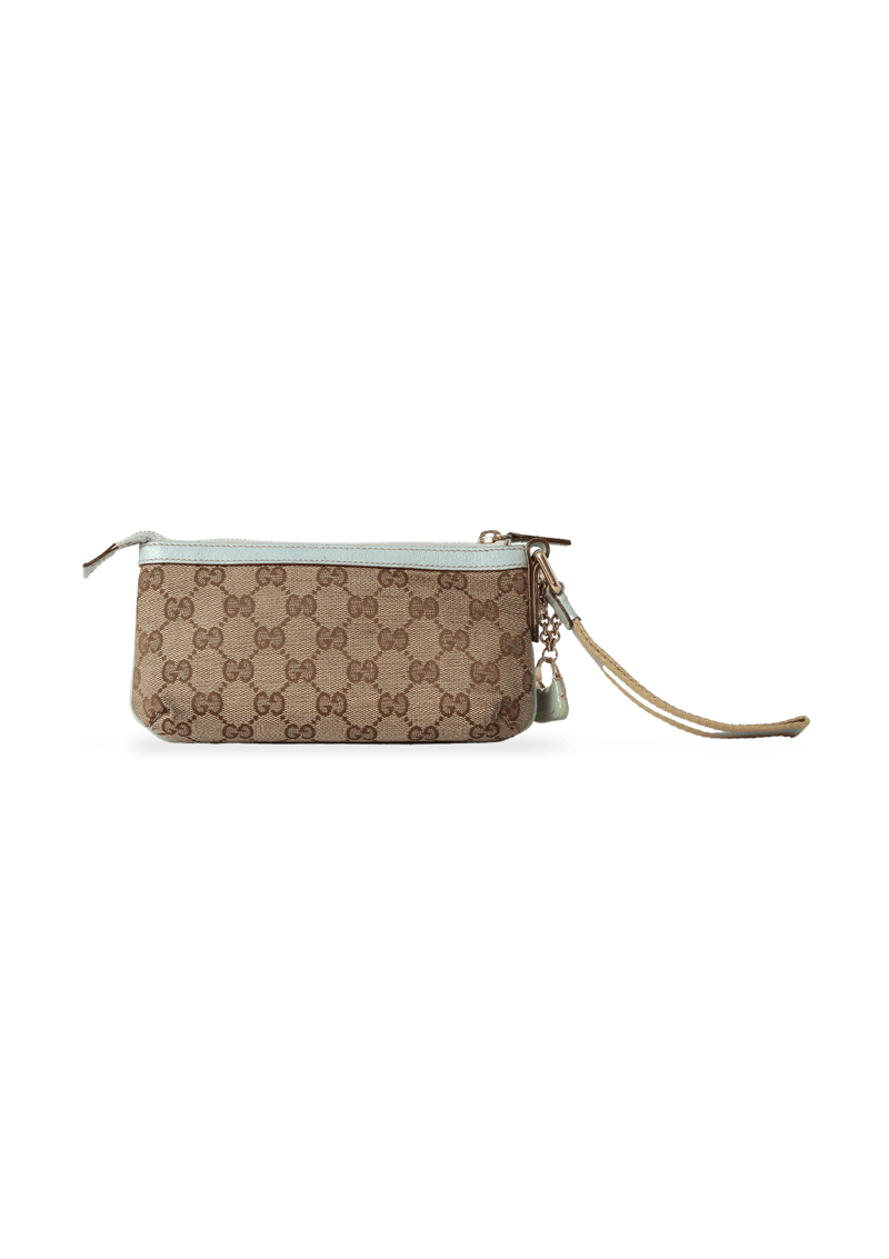 Gucci Clutch Bag GG Canvas Wristlet Pochette White