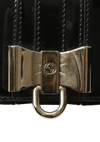 PATENT LEATHER ACCENT BOW CLUTCH