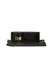 PATENT LEATHER ACCENT BOW CLUTCH