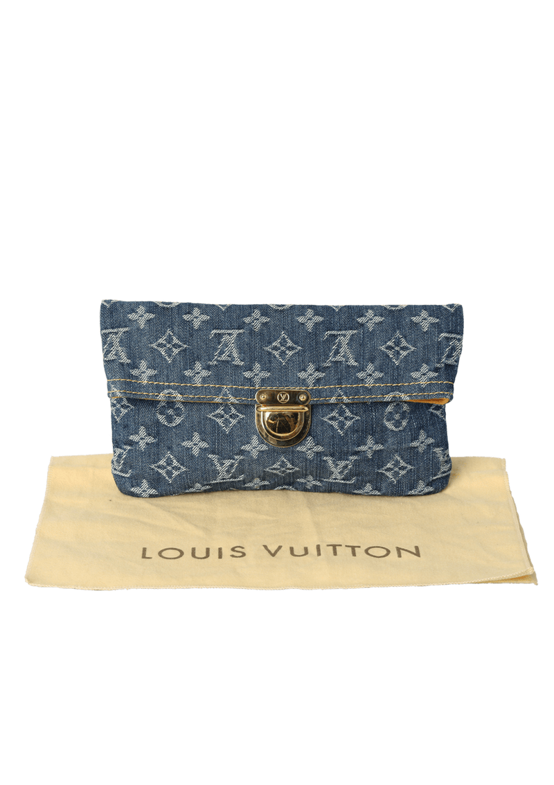 DENIM POCHETTE PLATE CLUTCH