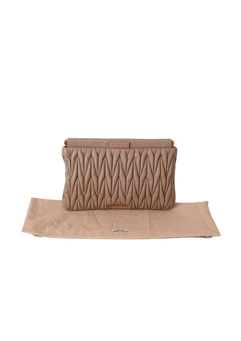 MATELASSE LEATHER CLUTCH