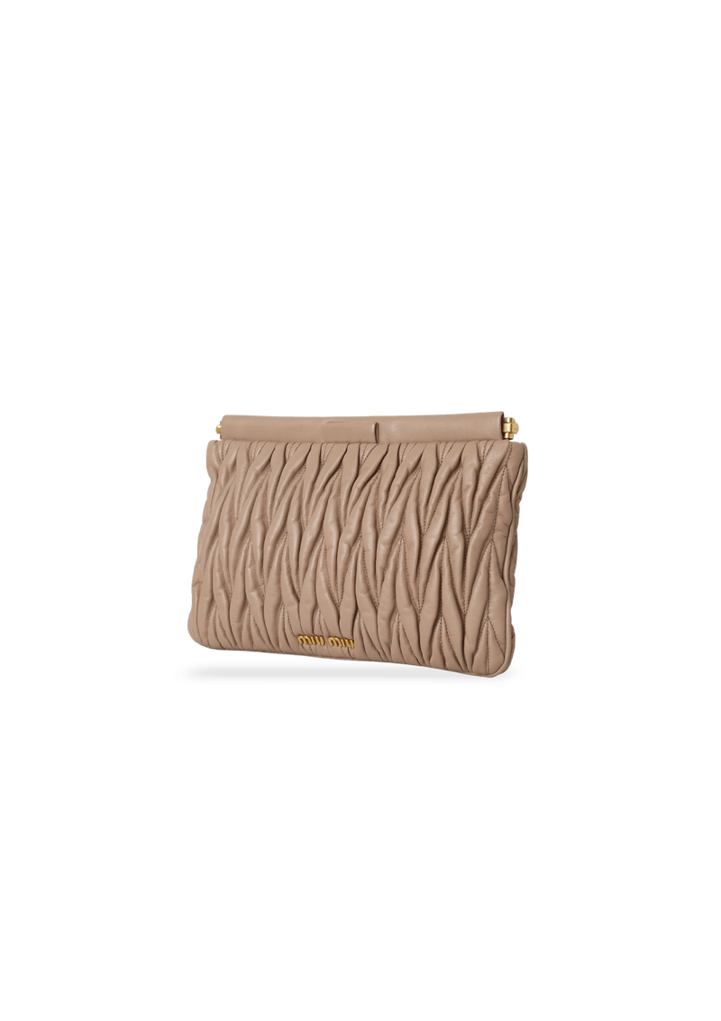 MATELASSE LEATHER CLUTCH