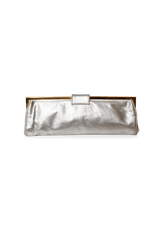 SILVER MADRAS CLUTCH