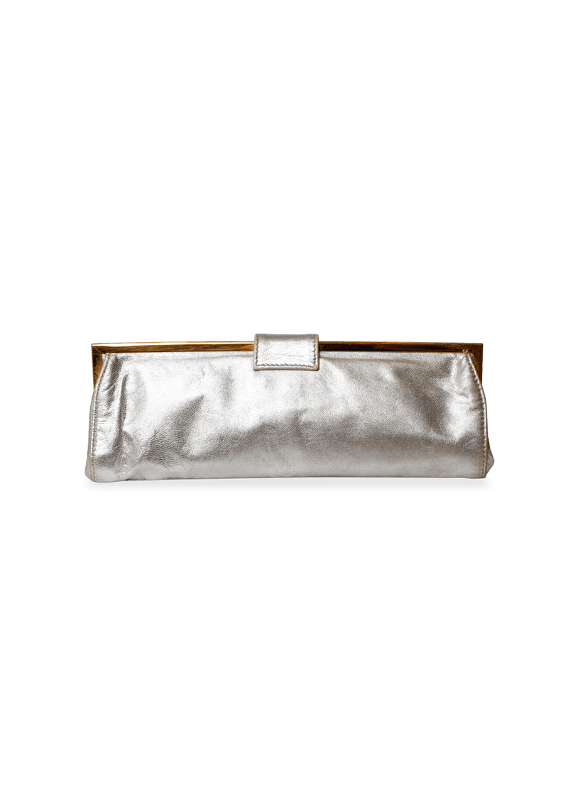 SILVER MADRAS CLUTCH