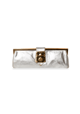 SILVER MADRAS CLUTCH