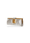 SILVER MADRAS CLUTCH