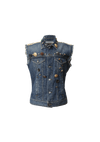 DENIM EMBROIDED VEST 38