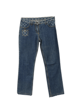 MONOGRAM MID-RISE JEANS 36