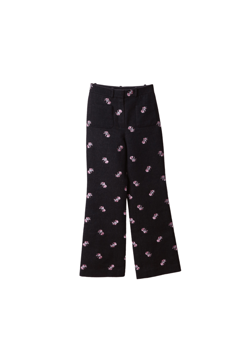 WOOL FLORAL PANTS 38