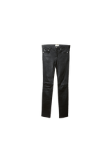 LEATHER LOW RISE PANTS 38