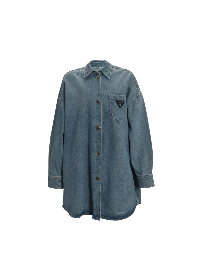 Oversized denim jacket in blue - Prada