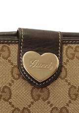 GG CANVAS HEART CONTINENTAL WALLET