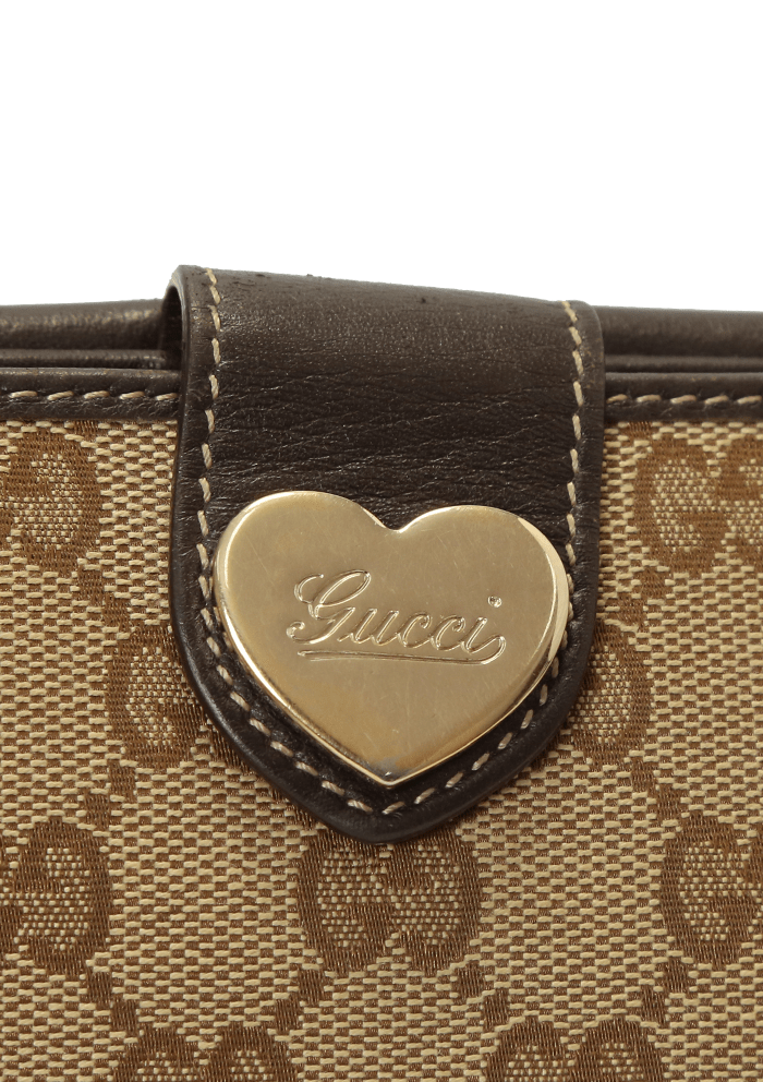 GG CANVAS HEART CONTINENTAL WALLET