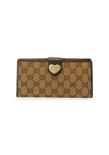 GG CANVAS HEART CONTINENTAL WALLET