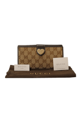 GG CANVAS HEART CONTINENTAL WALLET