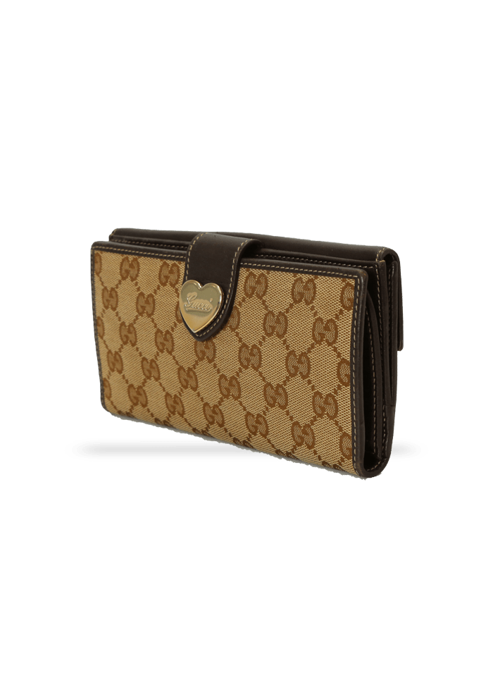 GG CANVAS HEART CONTINENTAL WALLET