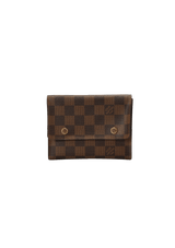 DAMIER ÉBÈNE TRIPLE WALLET KEYCHAIN