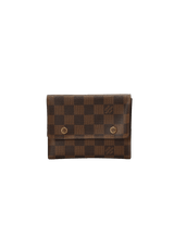 DAMIER ÉBÈNE TRIPLE WALLET KEYCHAIN