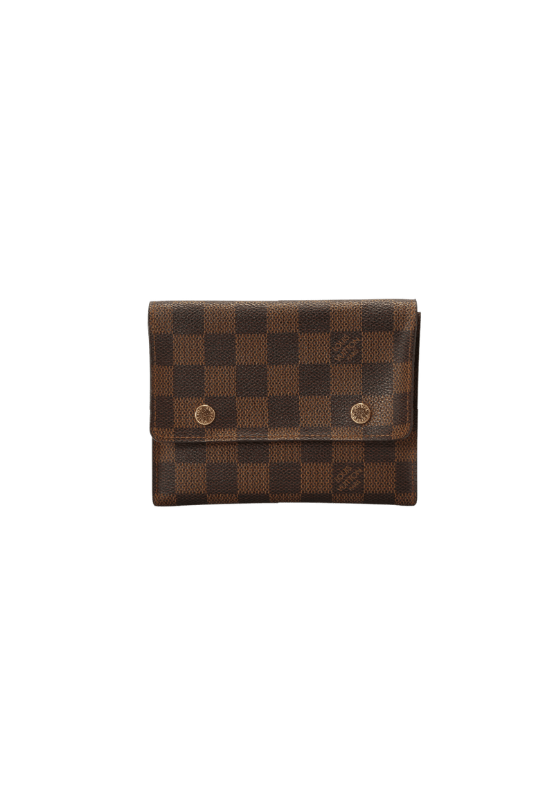 DAMIER ÉBÈNE TRIPLE WALLET KEYCHAIN