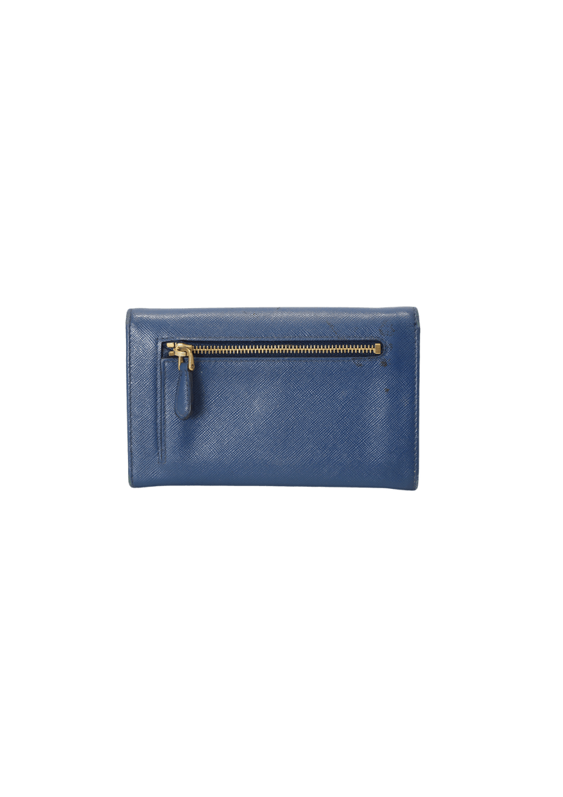 SAFFIANO AZURRO METAL WALLET