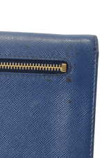 SAFFIANO AZURRO METAL WALLET