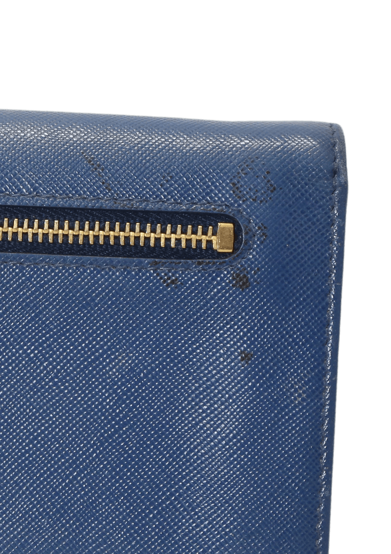 SAFFIANO AZURRO METAL WALLET