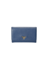 SAFFIANO AZURRO METAL WALLET