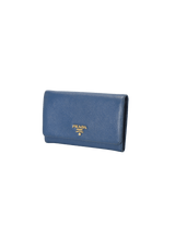 SAFFIANO AZURRO METAL WALLET