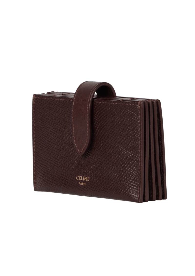 GRAINED CALFSKIN ACCORDION CARD HOLDER